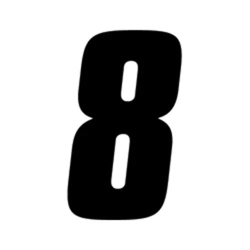 Factory Effex 7" Factory Numbers #8 Black 3-Pack