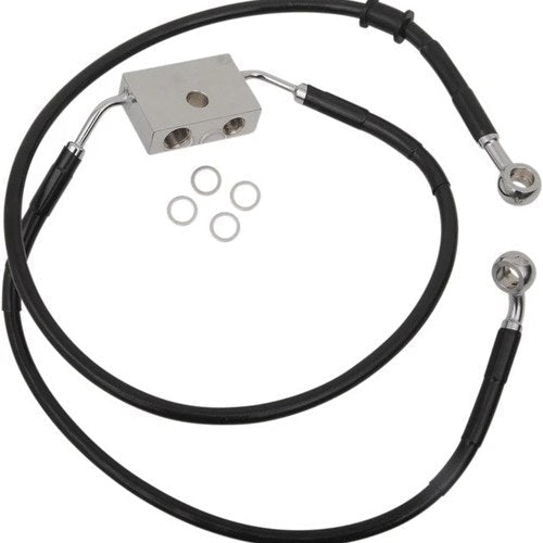 DS Extended Front Brake Line Kit Black ABS Only +12" Oversize #3300525