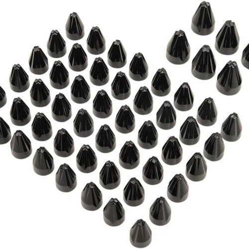 Ciro Engine Bolt Cap Set Fluted Spike Black #70026 Harley Davidson