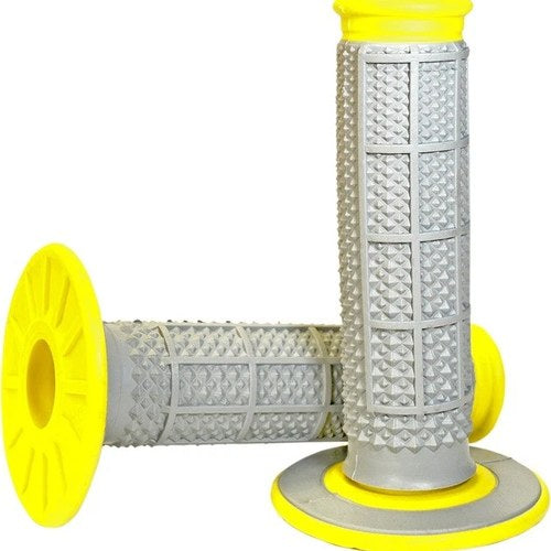 Renthal MX Dual Compound Tapered 1/2 Waffle Grips Gray/Yellow