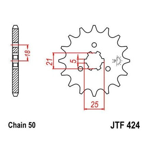 JT Front Sprocket 530 17T for Yamaha RD400 1976-1978