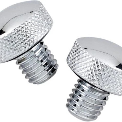 DS Chrome Knurled Bolt Kit for Softail Seats Harley Davidson #139597