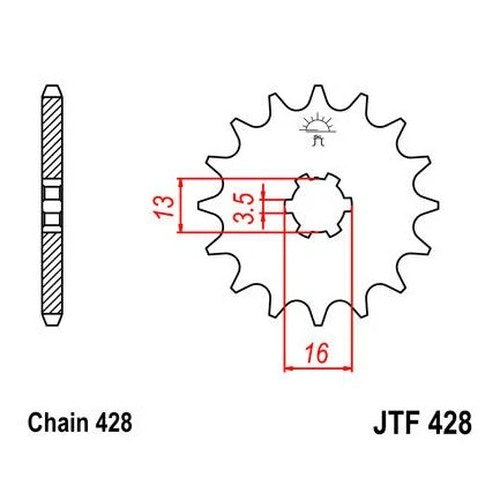 JT Front Sprocket 428 12T #JTF428.12 fits Suzuki DS80/JR80