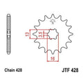 JT Front Sprocket 428 12T #JTF428.12 fits Suzuki DS80/JR80