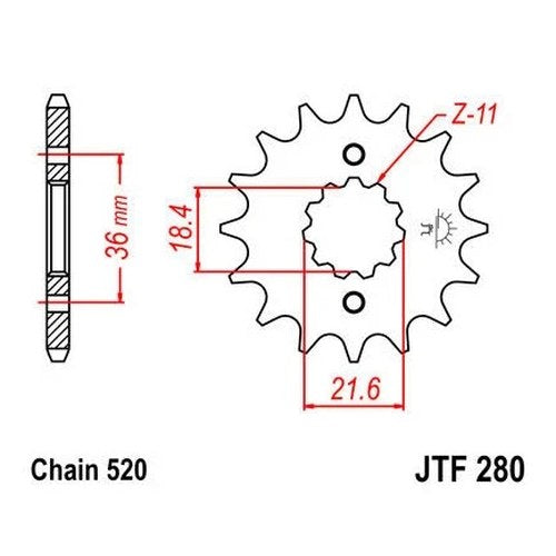 JT Front Sprocket 520 13T fits Honda NX250 Dominator 1988-1990