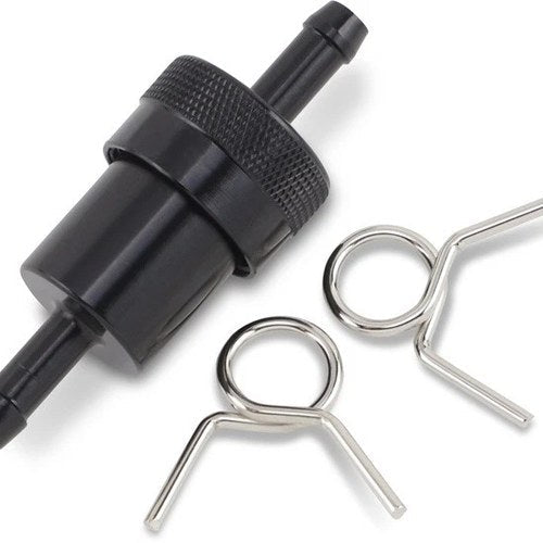 Emgo Fuel Filter 5/16" Aluminum Black Universal