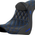 Saddlemen Sdc Performance Gripper Seat With Backrest Blue Stitch #284860