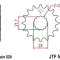 JT Front Sprocket 520 15T #JTF565.15 for Kawasaki/Suzuki/Yamaha