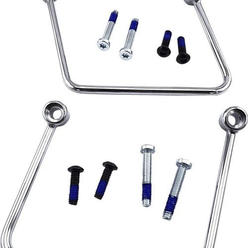 Drag Specialties Saddlebag Support Brackets Chrome Harley Davidson Softail