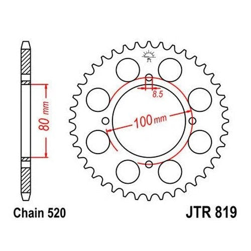 JT Steel Rear Sprocket 520 47T for Suzuki GS250T 1980-1981