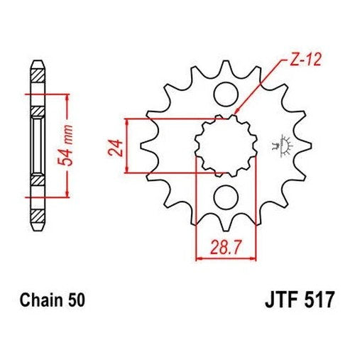 JT Front Sprocket 530 17T for Kawasaki Ninja ZX-11/ZZR1200/GPz 900R/Ninja ZX-14