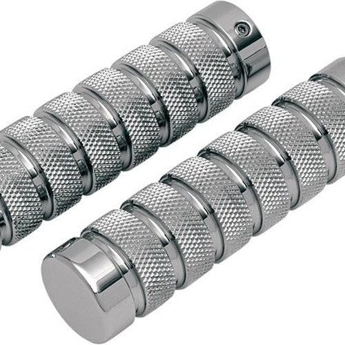 Accutronix Knurled Elite Billet Grips Chrome #GR100-KNC Harley Davidson
