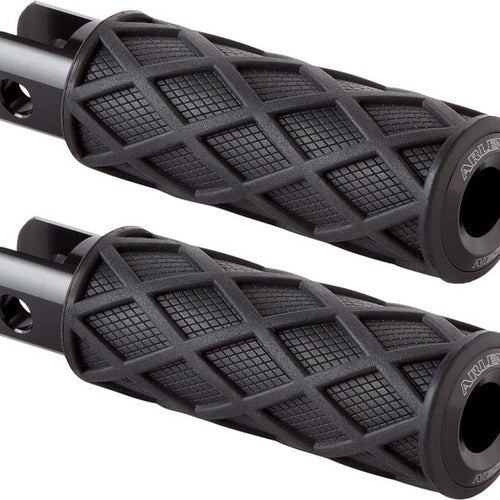 Arlen Ness Knurled Diamond Driver Footpegs Black 400-051 Harley Davidson Softail