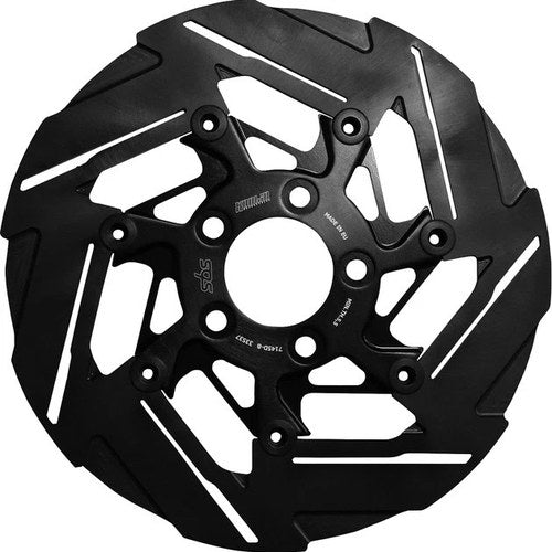 Sbs 7-Spoke Brake Rotor Design D Rear Black 7145D-B Harley Davidson Dyna/Softail