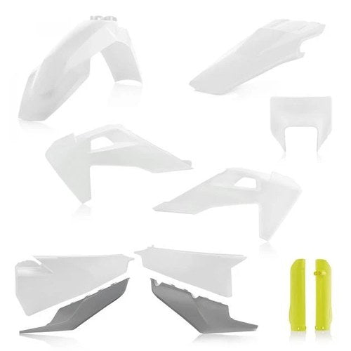 Acerbis Full Plastics Kit 20 White/Grey/Yellow #2791536812 Husqvarna