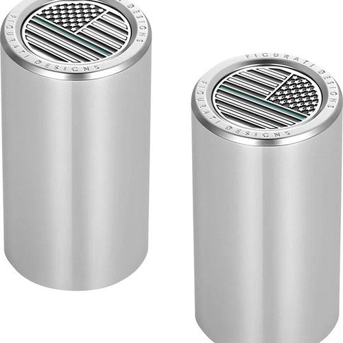 Figurati Designs Long Docking Hardware Covers US Flag Green Line Polished