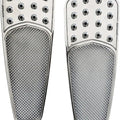 Accutronix Knurled/Drilled Teardrop Driver Floorboards Chrome #FBF01-KDTC