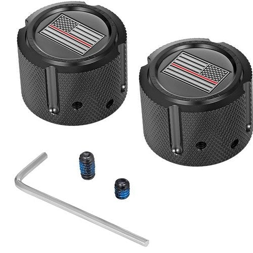 Figurati Designs Front Axle Nut Covers US Flag Red Line Black #FD75-FAC-BK