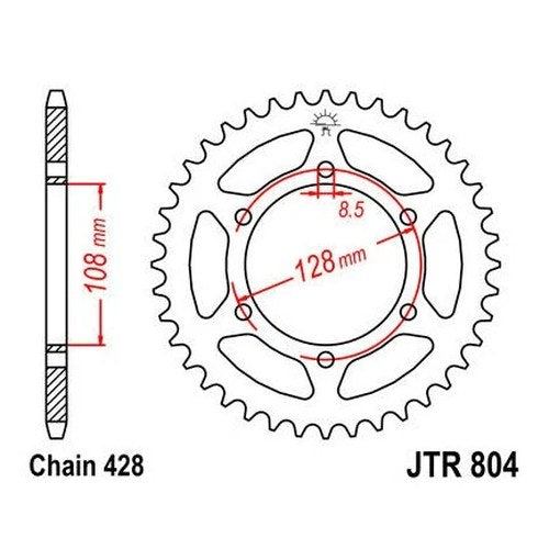 JT Steel Rear Sprocket 428 42T fits Suzuki DR100 1983-1990