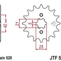 JT Front Sprocket 520 18T for Yamaha XV250 Virago 250/V-Star 250/XV250 Route 66