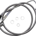 DS Braided Front Upper ABS Brake Line Kit 44" +10" Clear Coated #212058