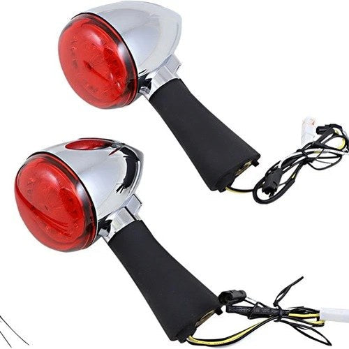 Custom Dynamics ProBeam LED Rear Turn Signals Chrome Red Indian Scout