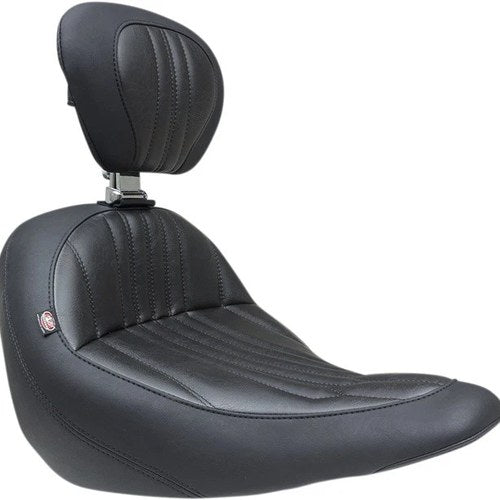 Mustang Touring Solo Seat With Backrest Dagger Stitch #79041 Harley Davidson