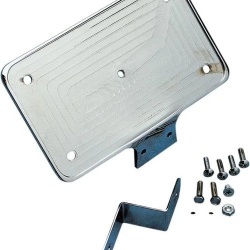 DS Aluminum Laydown License Plate Mount Chrome Harley Davidson Softail #139644