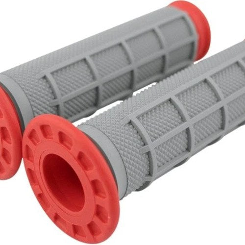 Renthal ATV Dual Compound 1/2 Waffle Grips Gray/Red