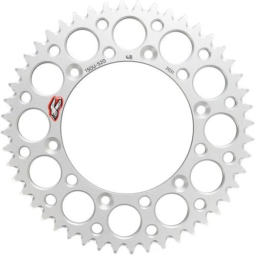 Renthal 520 Ultralight Aluminum Rear Sprocket 48T Silver #150U-520-48GBSI