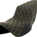 Saddlemen Step-Up LS Ext. Reach Seat Gold Stitch Black #284774 Harley Davidson