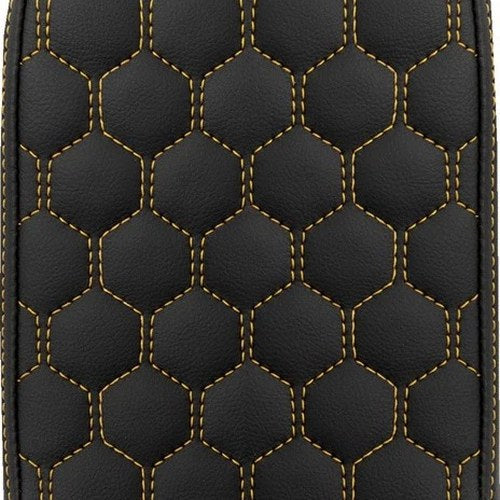 Saddlemen RoadSofa HC Gravestone Sissy Bar Pad Gold Stitch 6.5" W x 11" H