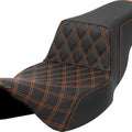 Saddlemen Step-Up LS Ext. Reach Seat F. Lattice Orange Stitch Black #284760