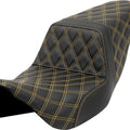 Saddlemen Step-Up LS Seat Gold Stitch Black #284744 Harley Davidson