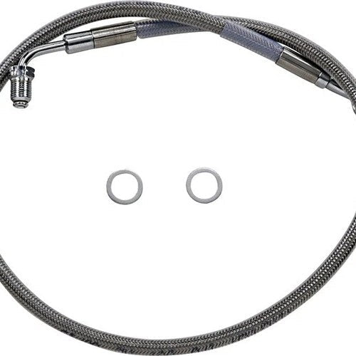 DS Braided Front Upper ABS Brake Line Kit 27-1/2" +6" Clear Coated #212122