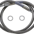 DS Braided Front Upper ABS Brake Line Kit 31-1/2" +10" Clear Coated #212124