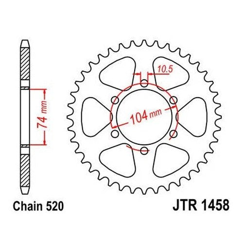 JT Steel Rear Sprocket 520 40T fits Kawasaki KL250 1978-1979