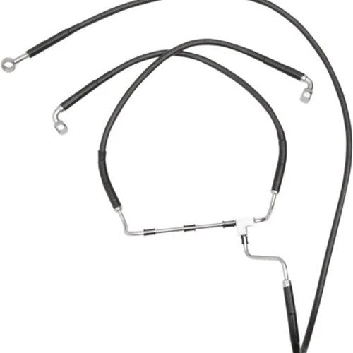 DS Extended Front Brake Line Kit Black Non-ABS +6" Oversize #1047992