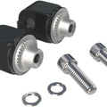 Ciro Splined Passenger Footrest Adapters Black for Harley M8 Softail