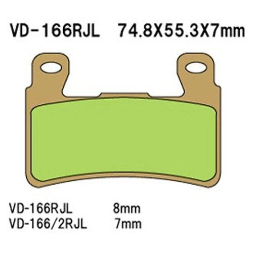 Vesrah VD-166RJL Sintered Metallic Brake Pads Front VD-166RJL for Honda/Kawasaki