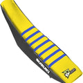 Dcor Ribbed Seat Cover Black/Yellow/Blue #30-40-454 for Suzuki RM-Z250/RM-Z450