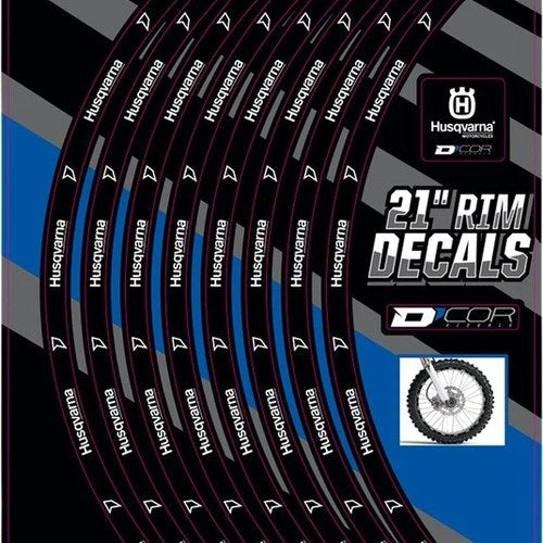 Dcor Branded Rim Decal Set Husqvarna 21" Front #40-80-210 Husqvarna