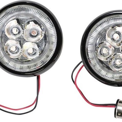 Ciro Fang Inserts For Deuce/Bullet Turn Signals 1156 LED Black Red Rear