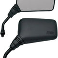 Emgo Roadhawk Mirror Set Rectangular 10mm 5" Stem Black Fits Yamaha