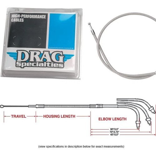 DS Braided Throttle Cable Stock #186853 Harley Davidson