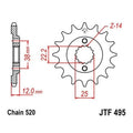 JT Front Sprocket 520 15T #JTF495.15 Ducati Paso 750 1988