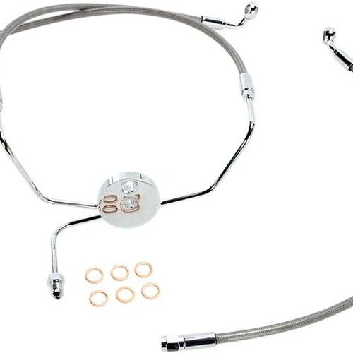 Magnum Alt Length XR Non-ABS Comp. Front Brake Line Kit 23" SS/Chr #SSC1304-23
