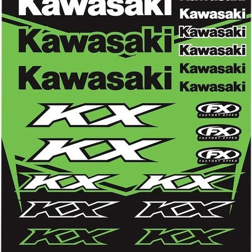 Factory Effex Sticker Sheet for Kawasaki KX Style