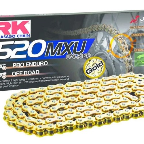 RK Chain GB520MXU-116L UW-Ring Gold Motorcycle Chain for Powersports