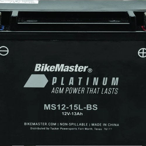 BikeMaster Agm Battery MS12-15L-BS – Fits Powersports Vehicles and Motorcycles
